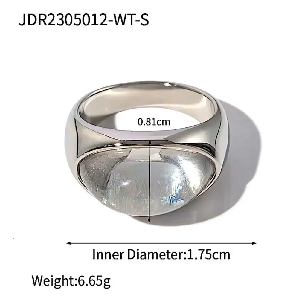 Spectra 18k gold classic fashion inlaid gemstone design simple style ring